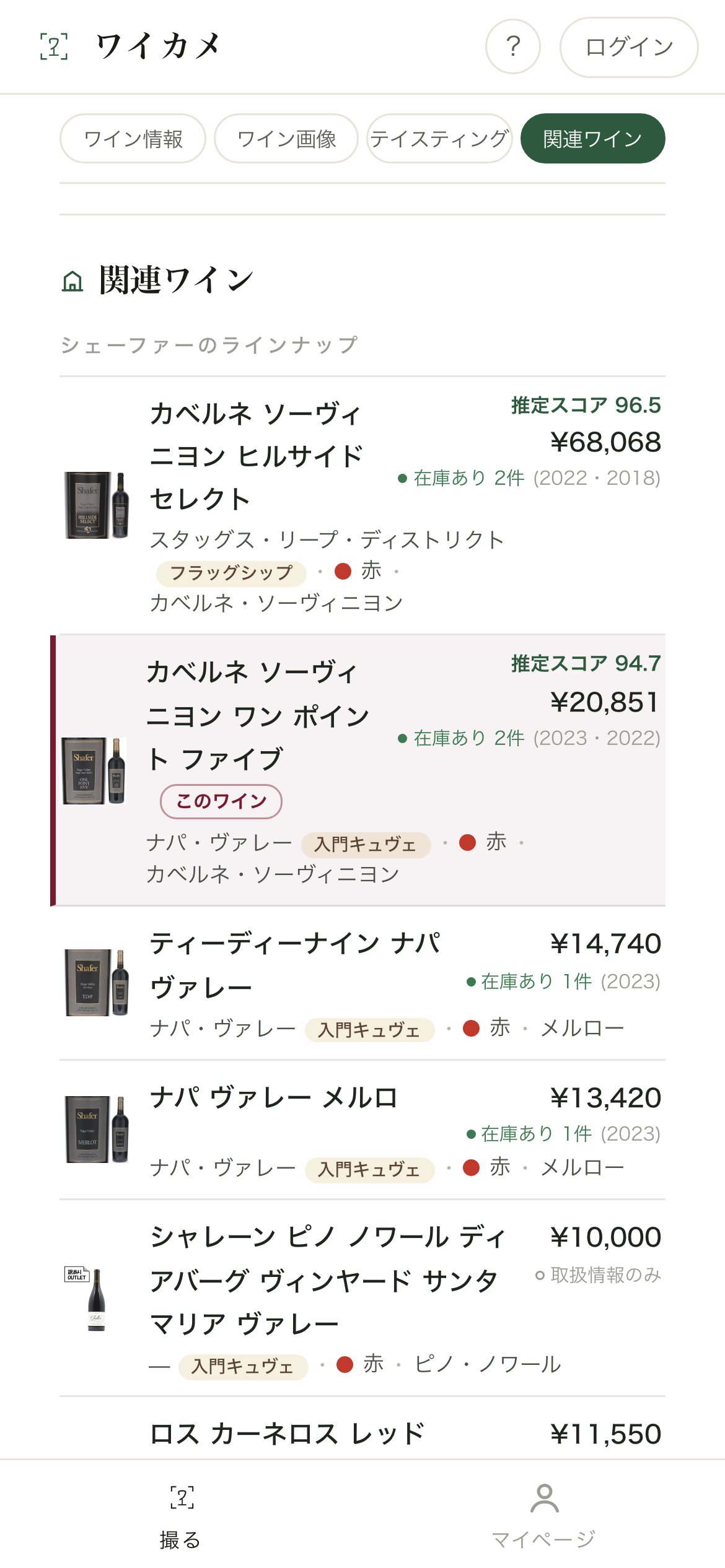 関連ワイン: 同じ造り手のラインナップを推定スコア・参考価格・在庫で比較